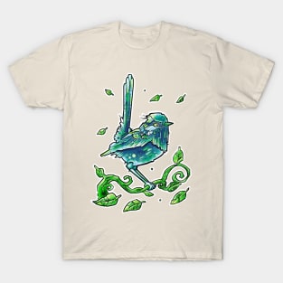 aqua blue bird T-Shirt